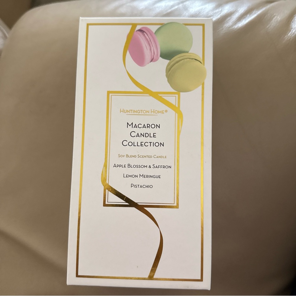Huntington Home Scented Candle Trio - Apple Blossom, Lemon Meringue, Pistachio